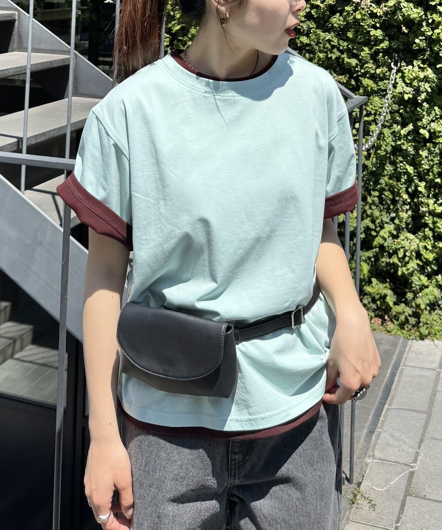 【柳樹】彩色疊層一點刺繡T恤