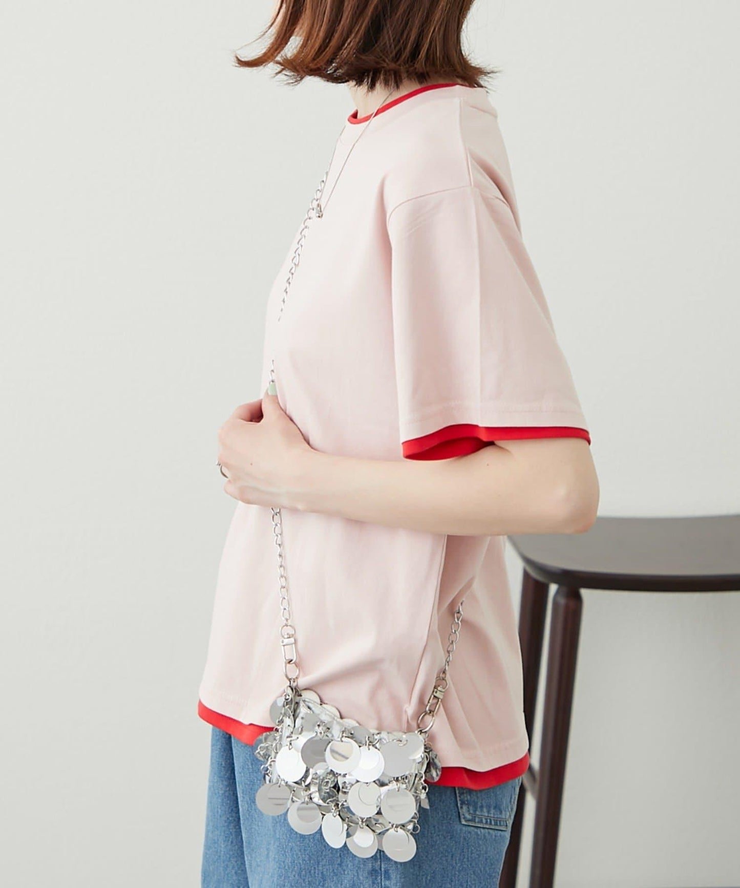 【柳樹】彩色疊層一點刺繡T恤