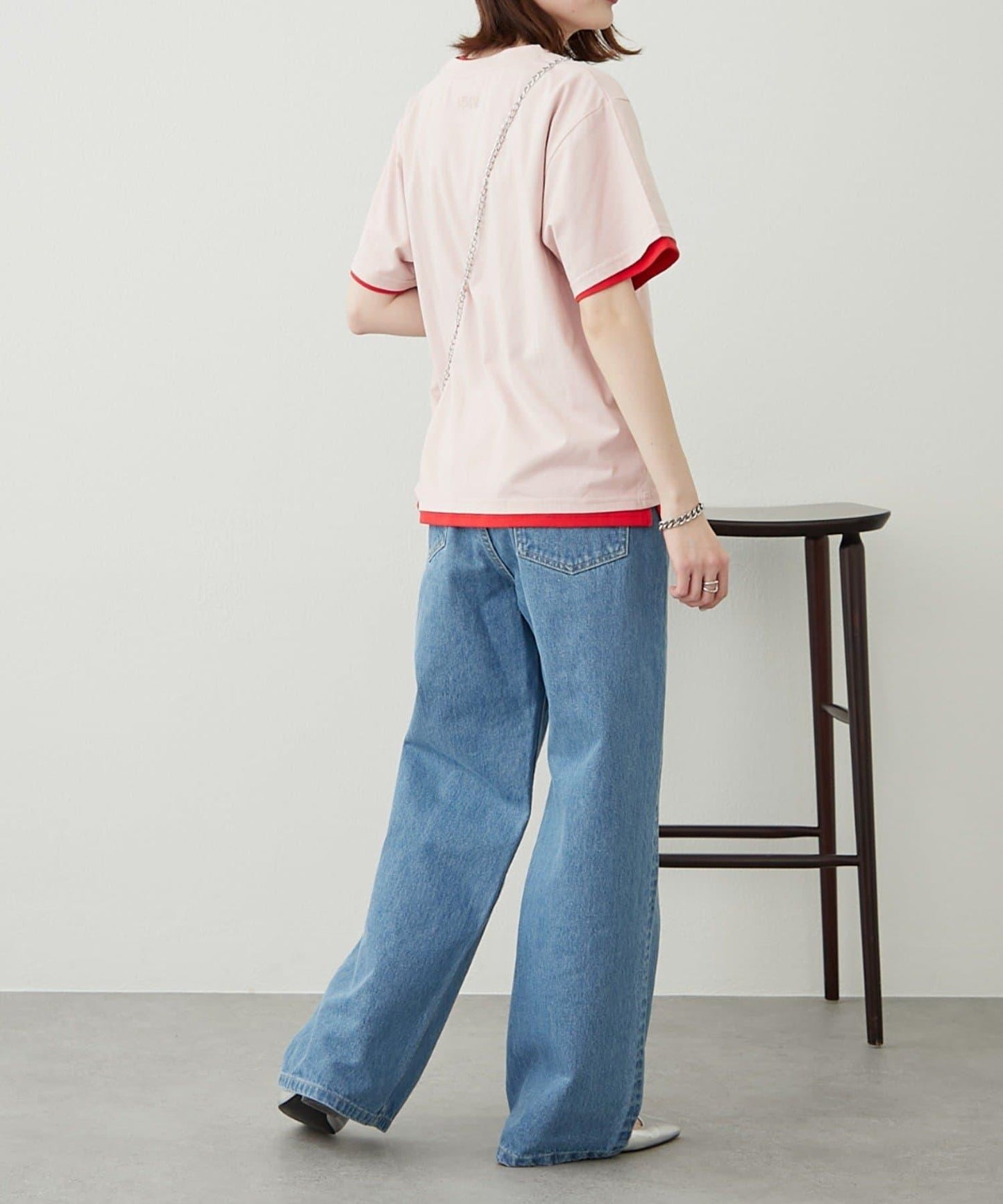 【柳樹】彩色疊層一點刺繡T恤