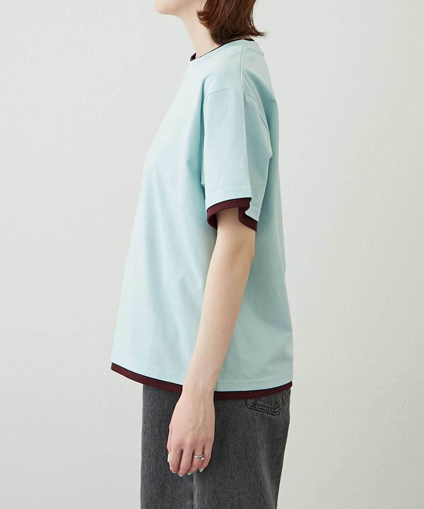 【柳樹】彩色疊層一點刺繡T恤