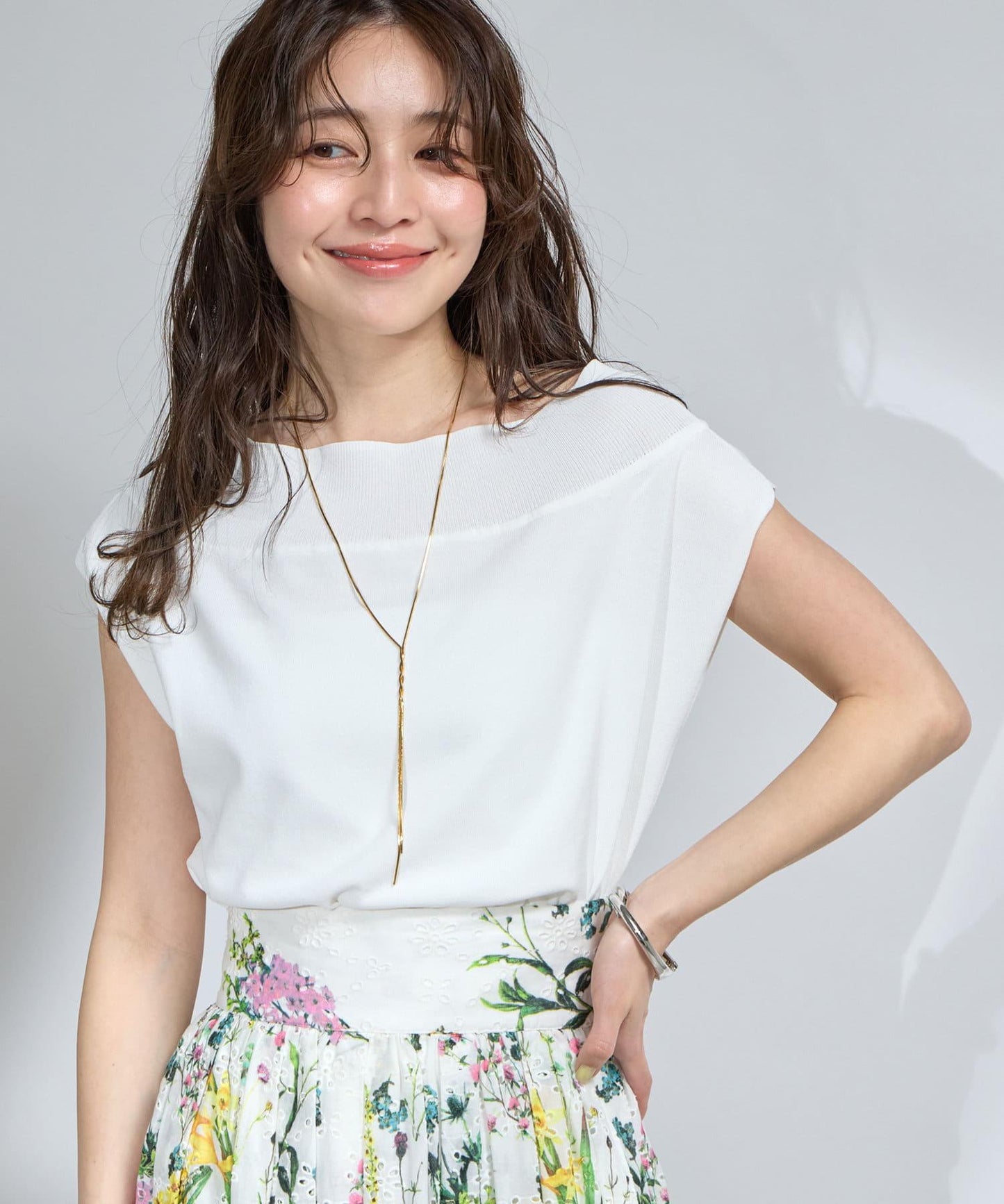 【最強美人效果】冷感防曬露肩法式針織衫