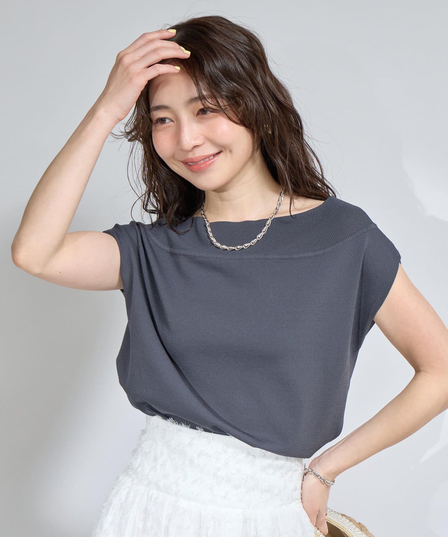 【最強美人效果】冷感防曬露肩法式針織衫