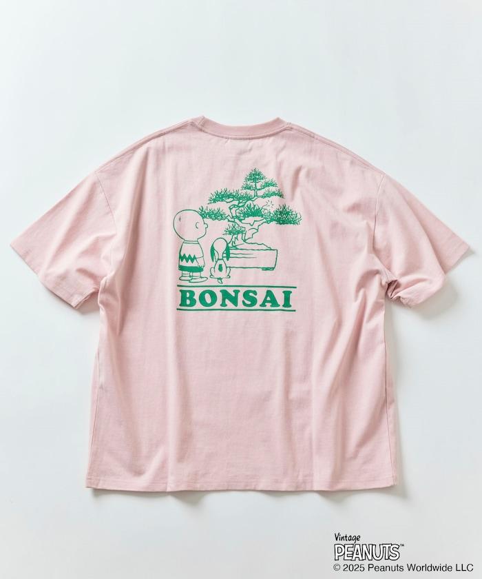 《花生漫畫》/《花生漫畫》 聯名 大號剪裁 背面印花 圓領T恤/BONSAI