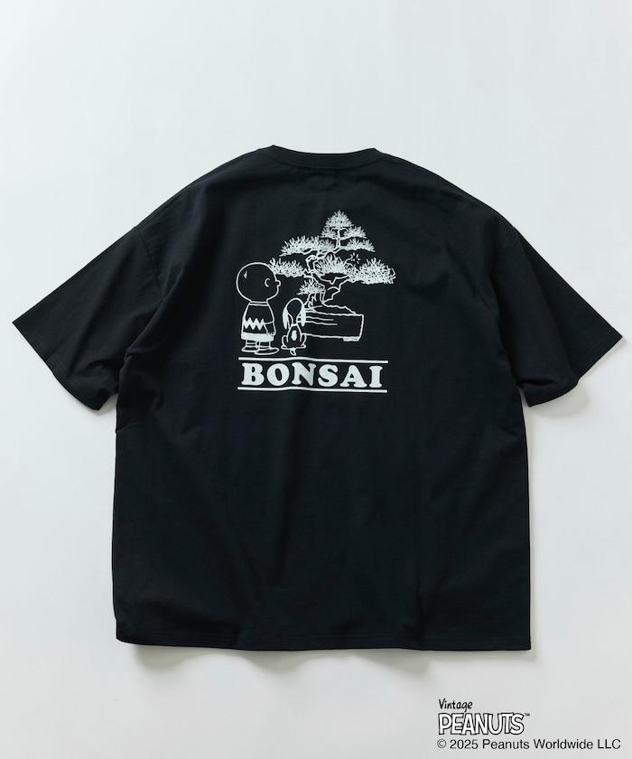 《花生漫畫》/《花生漫畫》 聯名 大號剪裁 背面印花 圓領T恤/BONSAI