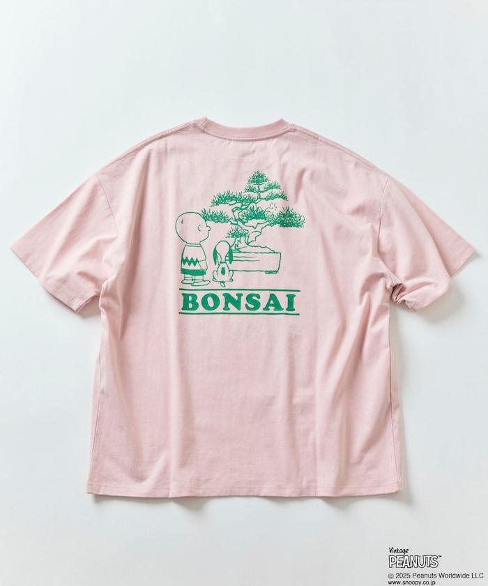 《花生漫畫》/《花生漫畫》 聯名 大號剪裁 背面印花 圓領T恤/BONSAI