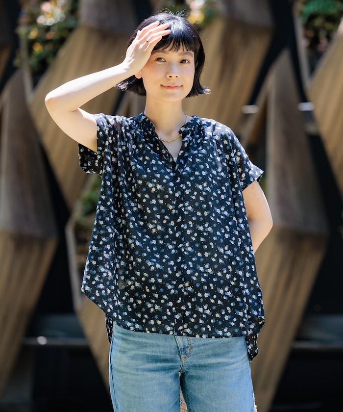 印度風 法式短袖襯衫