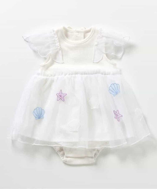 貝殼圖案蕾絲連體褲