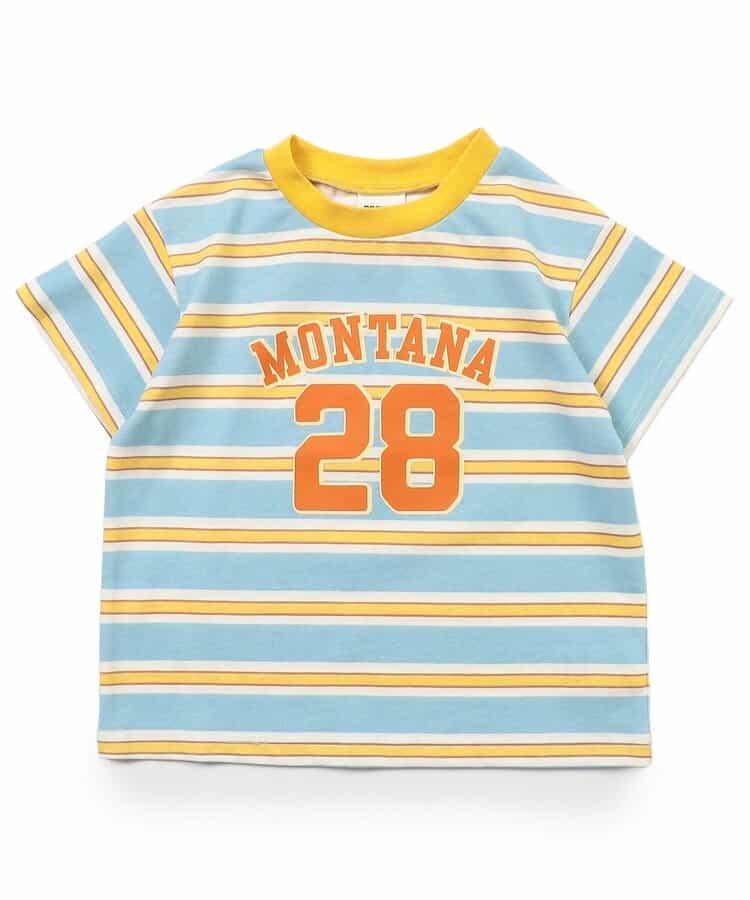 多色條紋拼接T恤