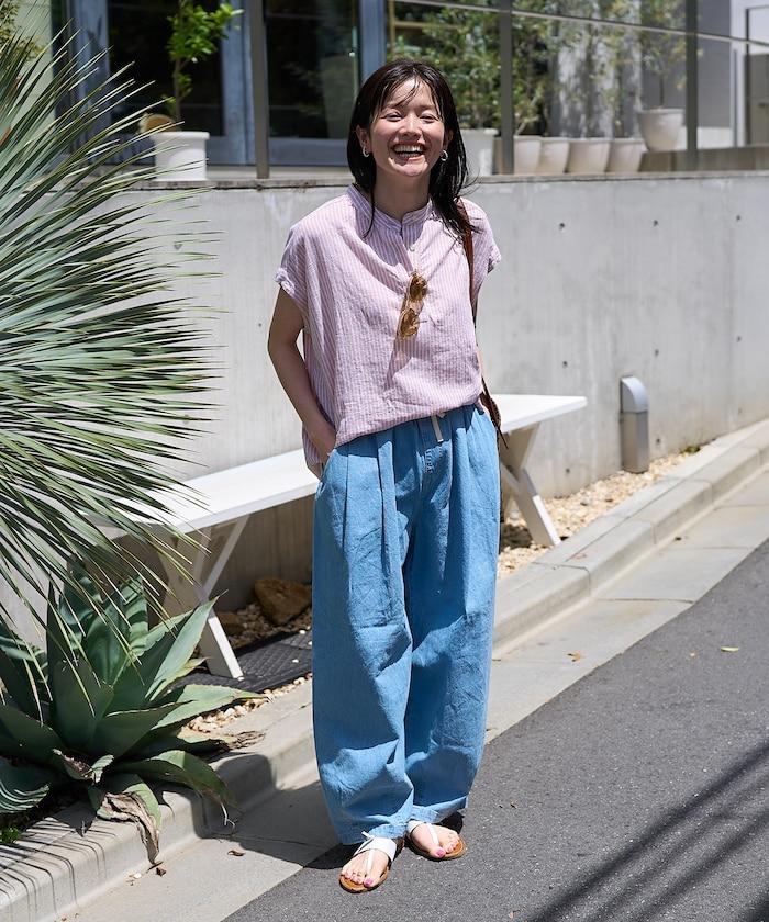亞麻混紡領船型上衣<可搭配套裝>
