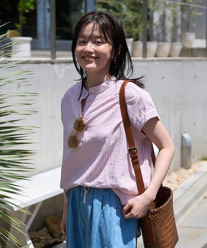 亞麻混紡領船型上衣<可搭配套裝>