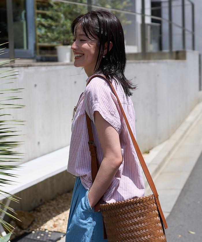 亞麻混紡領船型上衣<可搭配套裝>