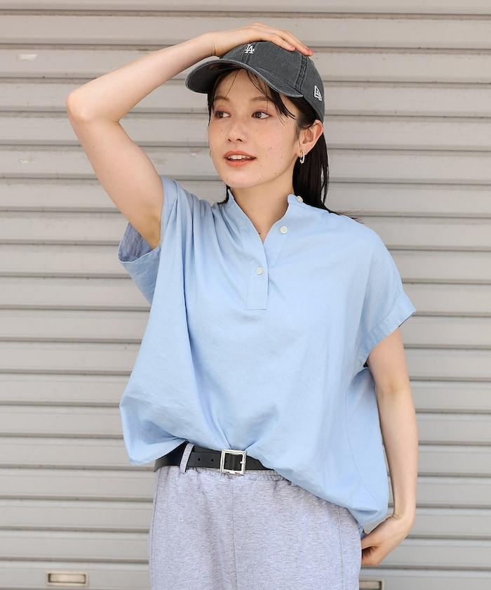 亞麻混紡領船型上衣<可搭配套裝>