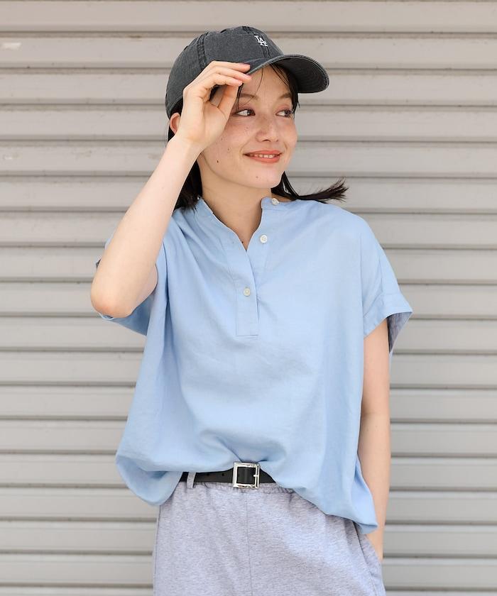 亞麻混紡領船型上衣<可搭配套裝>