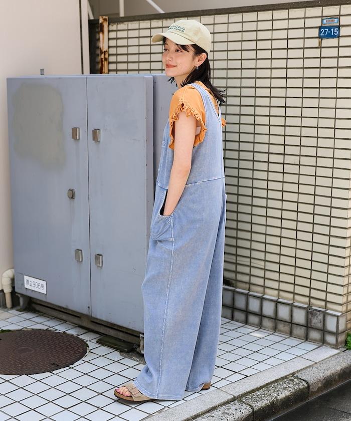 粉末漂白 軍裝風連體工裝褲