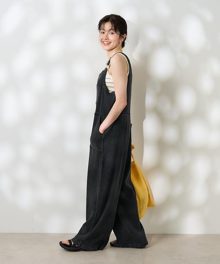 粉末漂白 軍裝風連體工裝褲