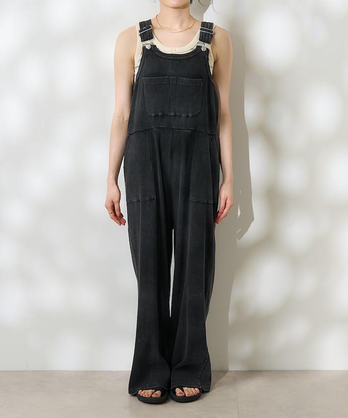 粉末漂白 軍裝風連體工裝褲