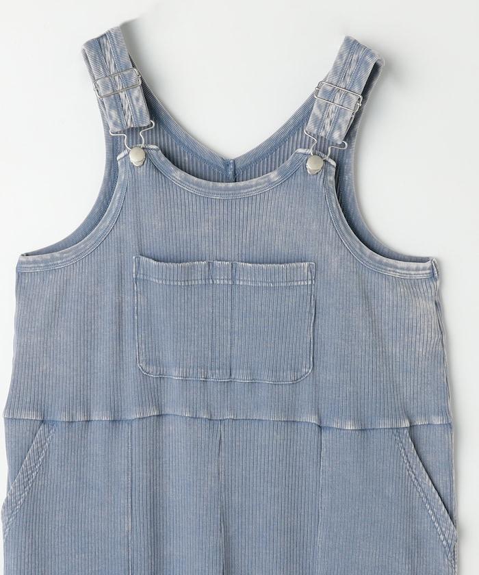 粉末漂白 軍裝風連體工裝褲