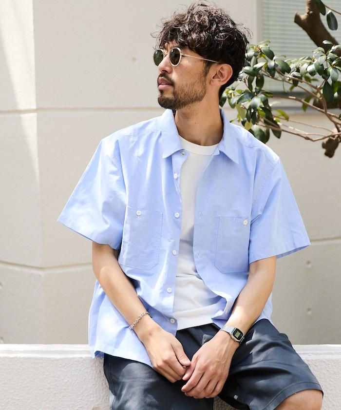 聯名 牛津布 寬鬆短袖襯衫