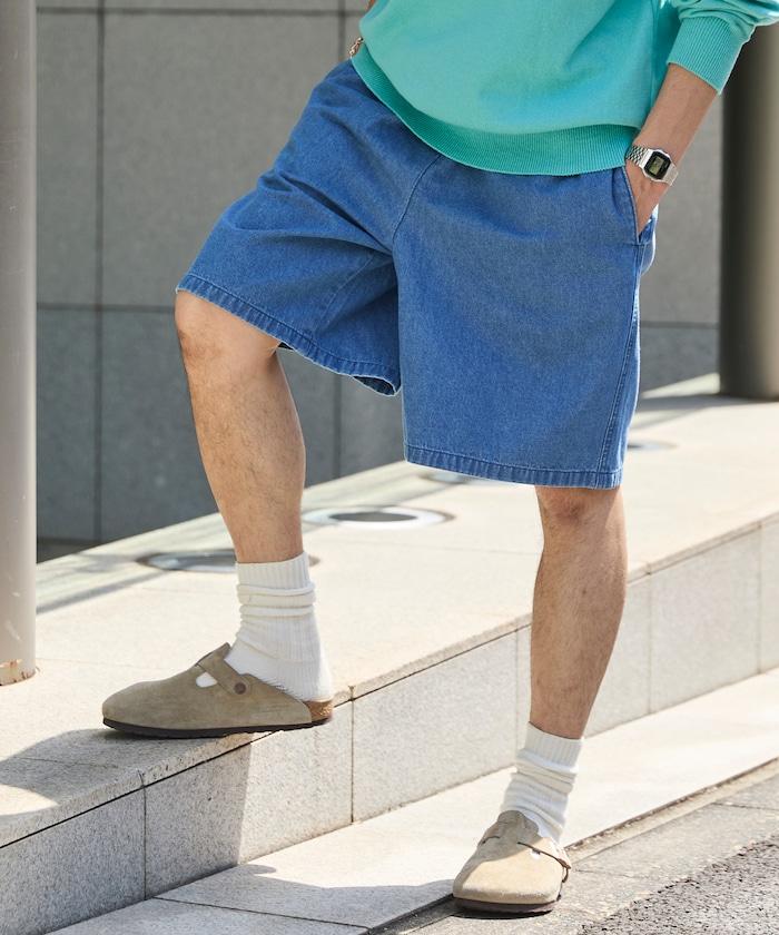 聯名 牛仔布 廚師寬鬆短褲