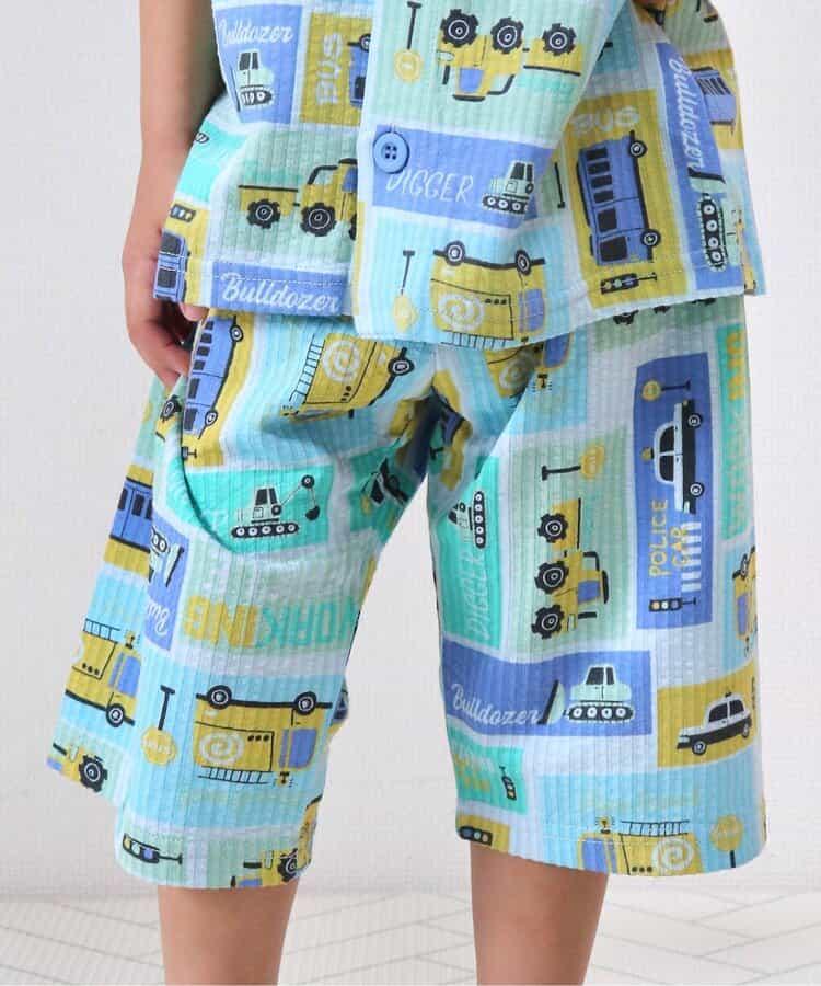 動感車輛圖案開衩睡衣