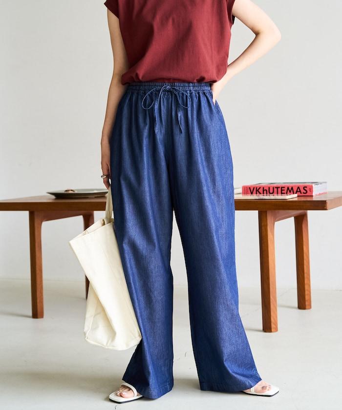 人造纖維丹寧休閒褲