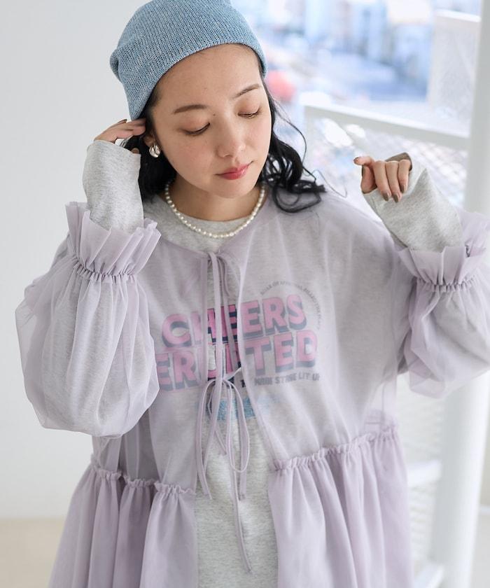 【套裝商品】蕾絲疊層 印花長袖T-shirt