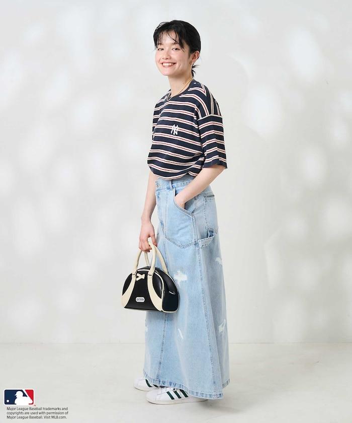 MLB 多色條紋針織T恤