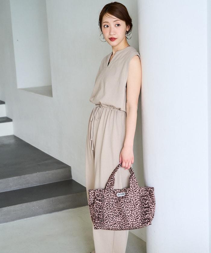 無袖腰帶連體褲