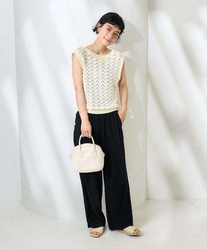 2WAY 夏季 印花針織馬甲/ 透視針織馬甲