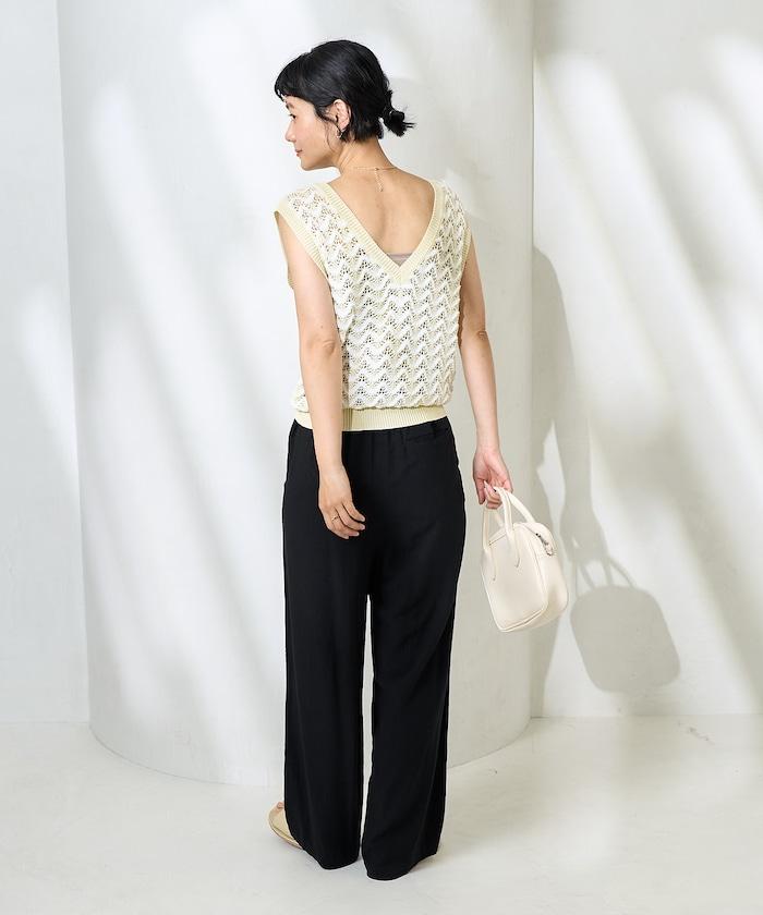 2WAY 夏季 印花針織馬甲/ 透視針織馬甲