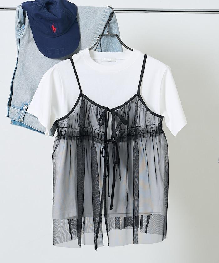 【套裝商品】蕾絲吊帶背心 T恤套裝