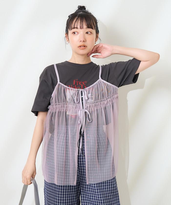 【套裝商品】蕾絲吊帶背心 T恤套裝