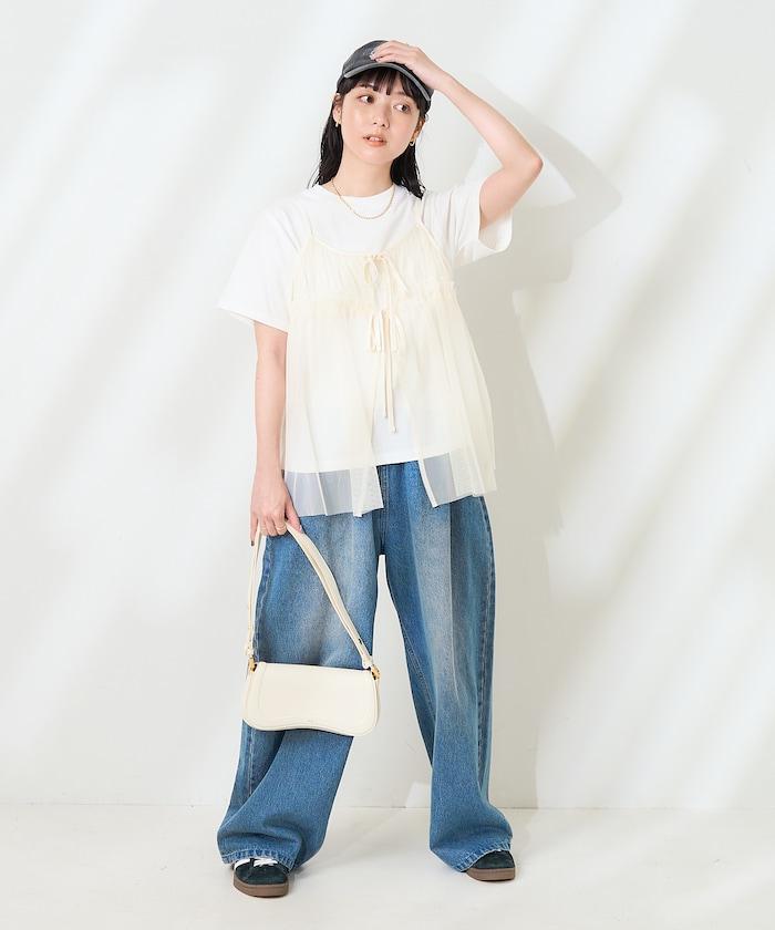 【套裝商品】蕾絲吊帶背心 T恤套裝