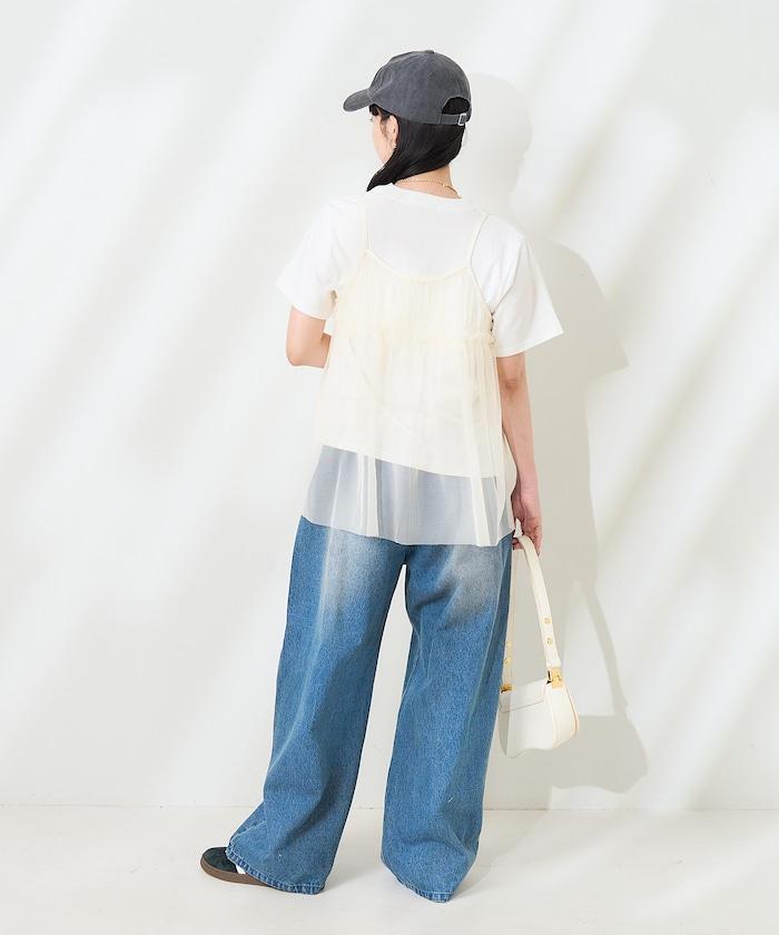 【套裝商品】蕾絲吊帶背心 T恤套裝