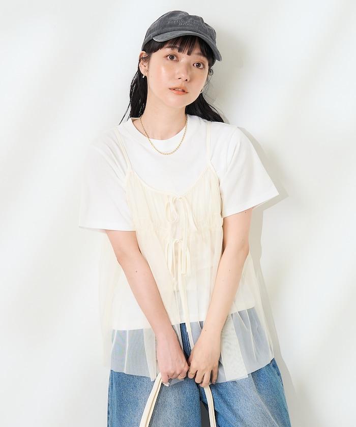 【套裝商品】蕾絲吊帶背心 T恤套裝
