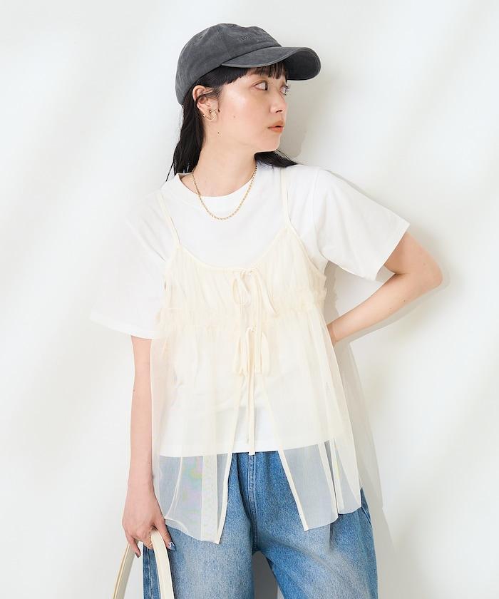 【套裝商品】蕾絲吊帶背心 T恤套裝