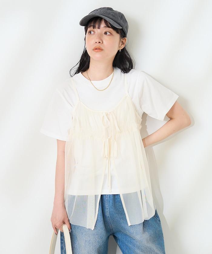【套裝商品】蕾絲吊帶背心 T恤套裝