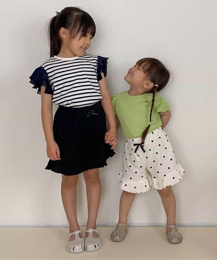 華夫餅蕾絲荷葉邊T恤