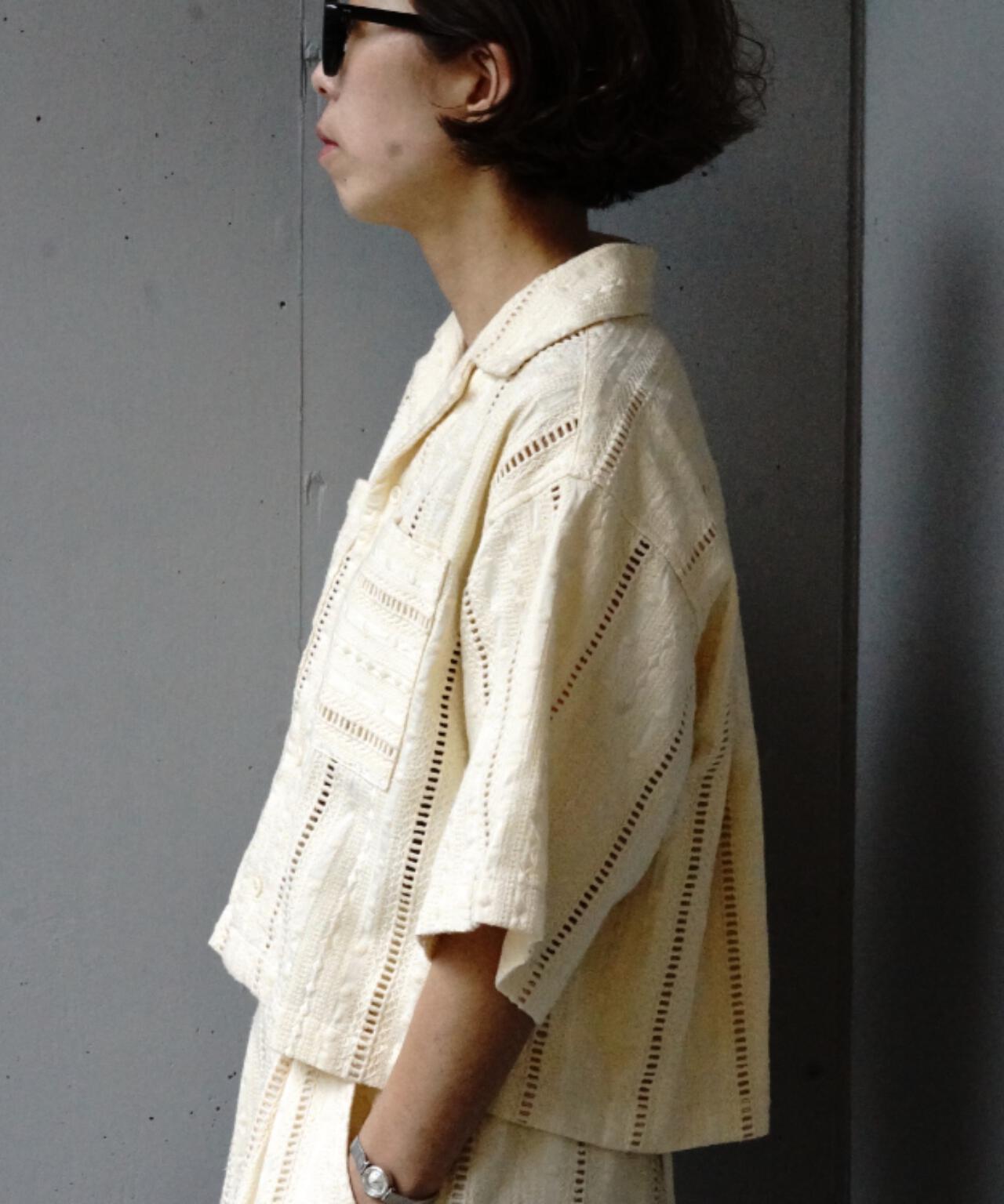 Schott×RUMBLE RED(合作款)原刺繡短袖開領襯衫