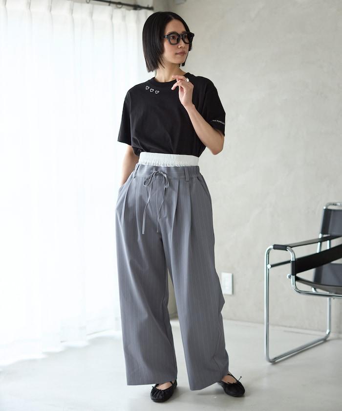 有機棉 心形 標誌刺繡T恤 / 圓領 單點標誌 刺繡短袖T恤