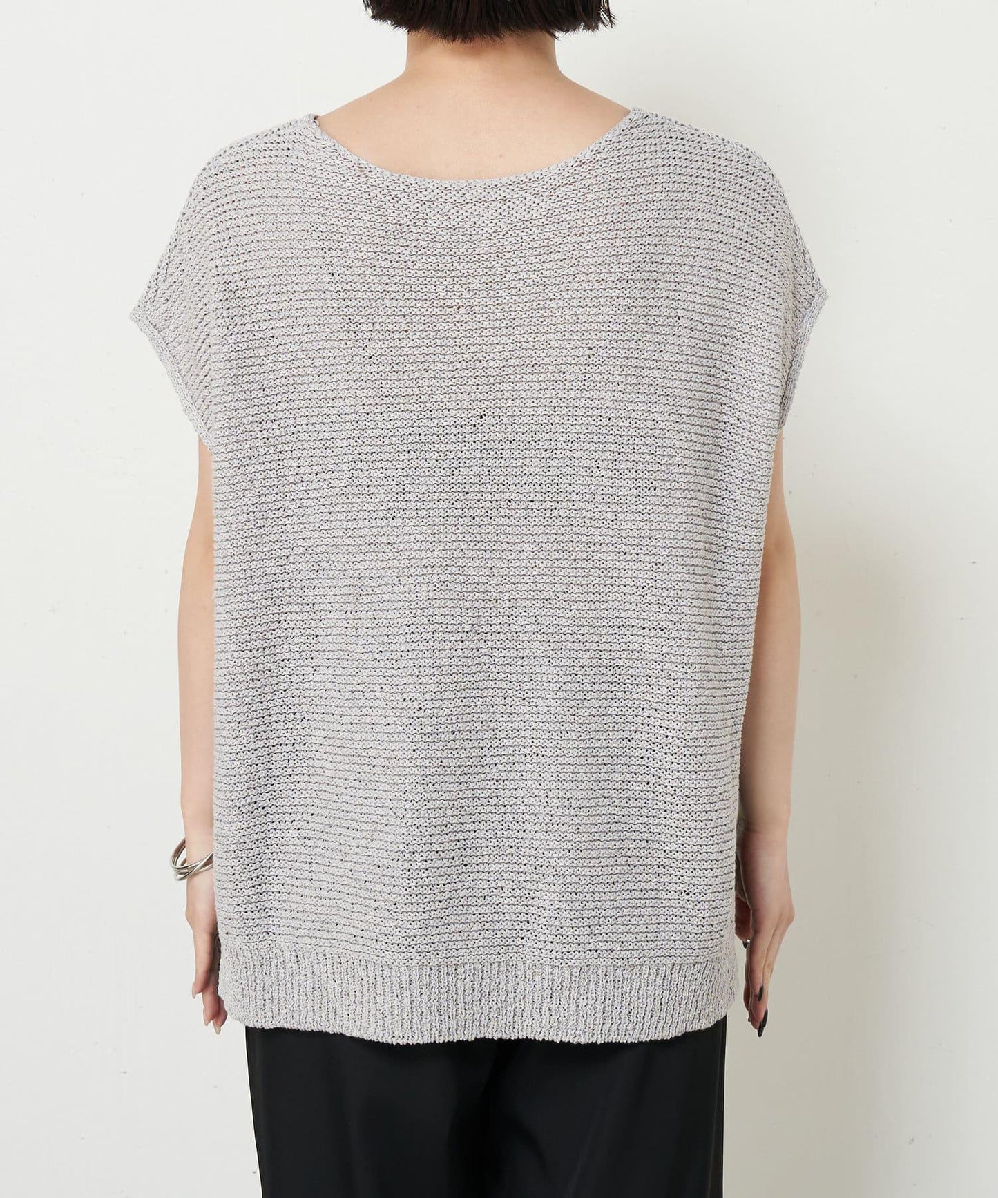 法式寬袖網眼針織衫