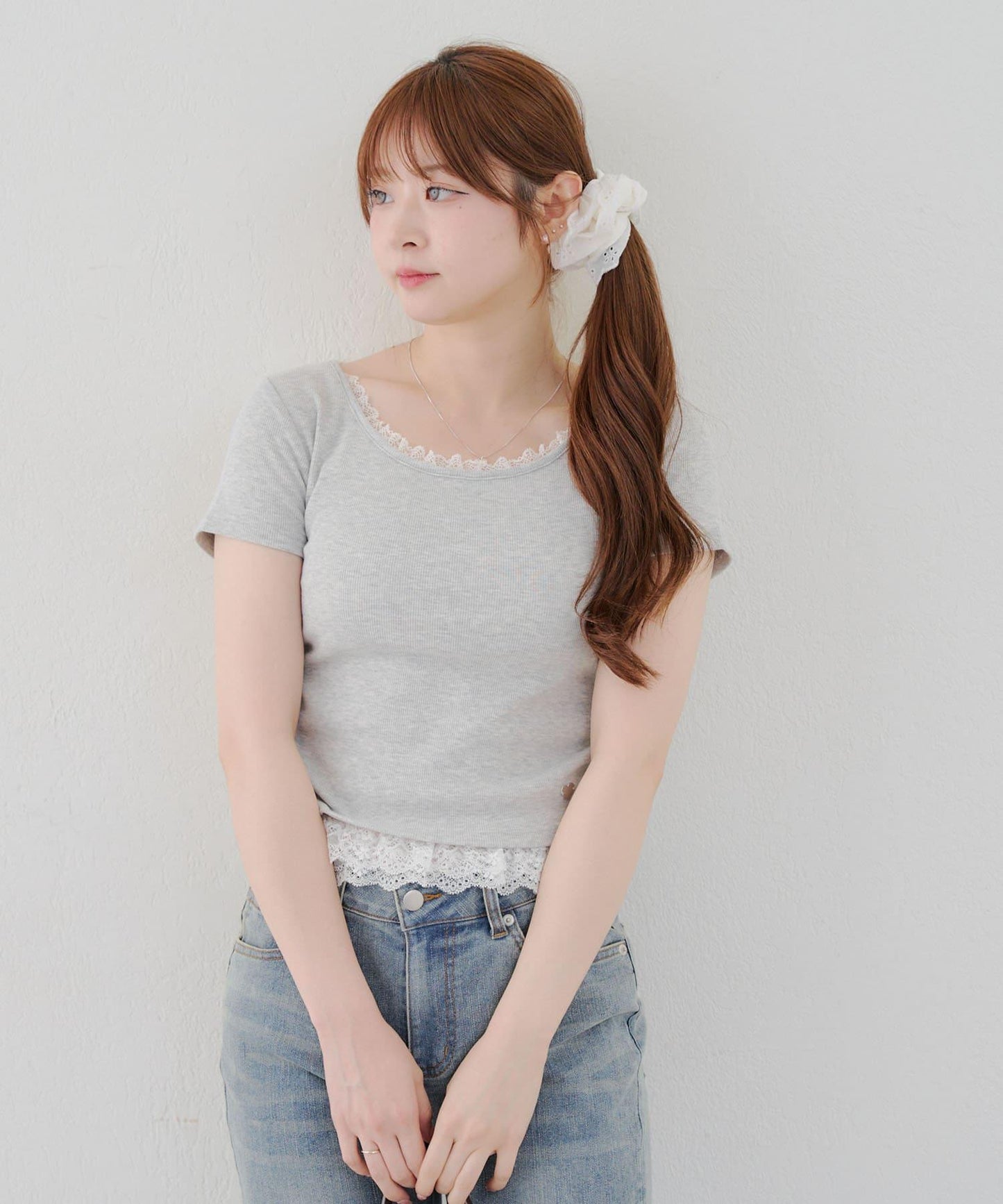 【@re.__mi23精選】下襬蕾絲T-shirt
