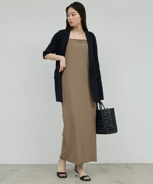 【人氣裙子同材質】彈力長款吊帶連衣裙