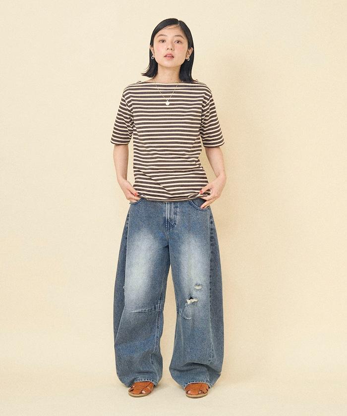 一點刺繡 短袖緊身巴士克襯衫