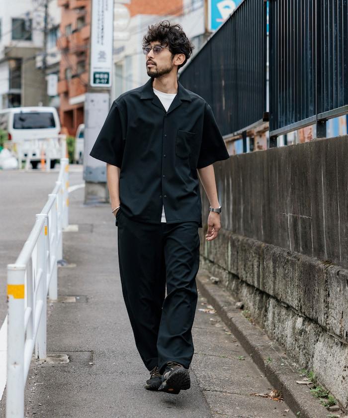 速乾材料 舒適版型 開領襯衫 短袖 亞麻風