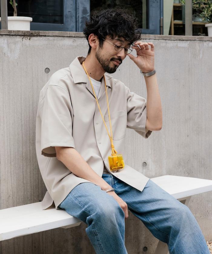 速乾材料 舒適版型 開領襯衫 短袖 亞麻風