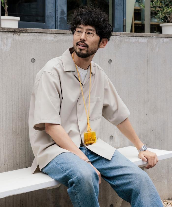 速乾材料 舒適版型 開領襯衫 短袖 亞麻風