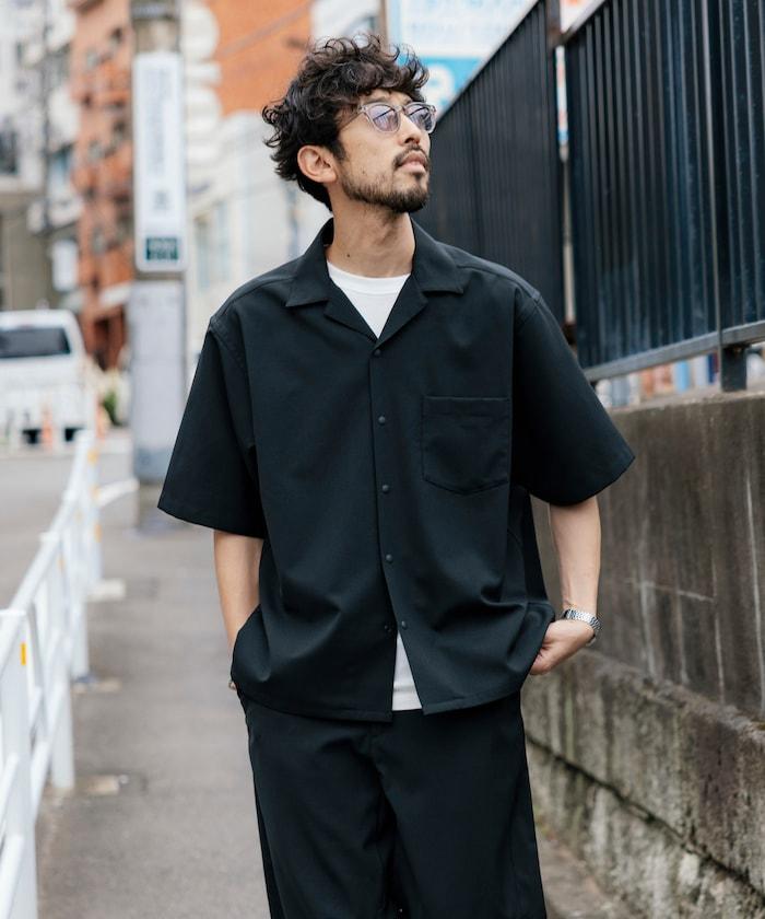 速乾材料 舒適版型 開領襯衫 短袖 亞麻風