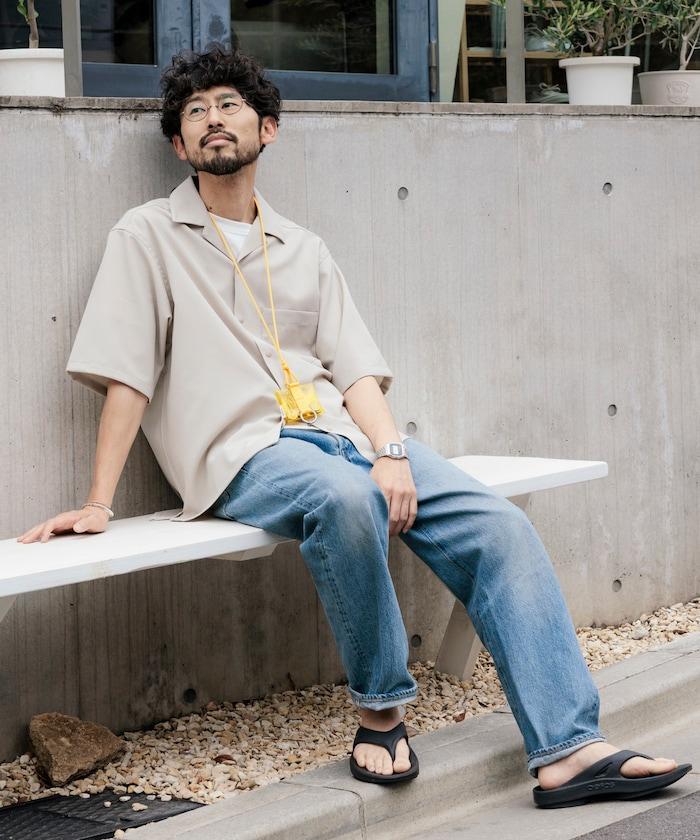 速乾材料 舒適版型 開領襯衫 短袖 亞麻風