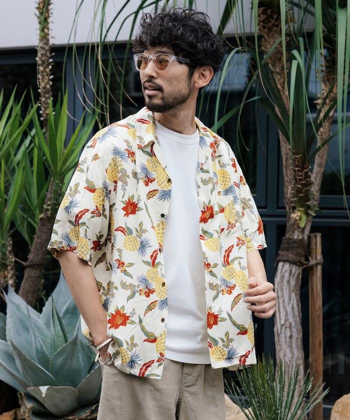 輕鬆合身 可水洗 人造絲 開領 夏威夷襯衫 短袖